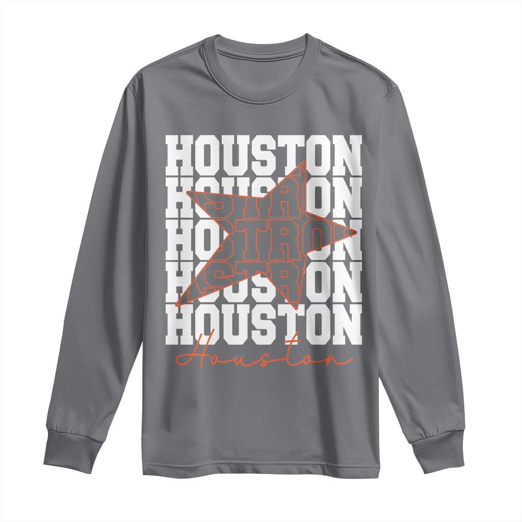 Houston Sport Baseball Fans Long Sleeve Shirt US State Vintage Graphic TS10 Charcoal Print Your Wear