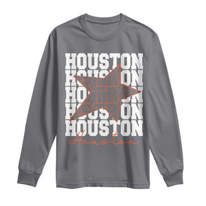 Houston Sport Baseball Fans Long Sleeve Shirt US State Vintage Graphic TS10 Charcoal Print Your Wear
