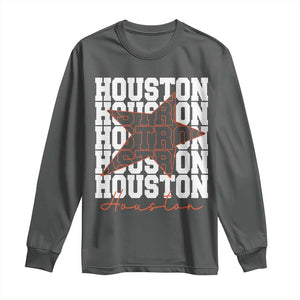 Houston Sport Baseball Fans Long Sleeve Shirt US State Vintage Graphic TS10 Dark Heather Print Your Wear