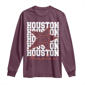 Houston Sport Baseball Fans Long Sleeve Shirt US State Vintage Graphic TS10 Maroon Print Your Wear