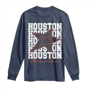 Houston Sport Baseball Fans Long Sleeve Shirt US State Vintage Graphic TS10 Navy Print Your Wear