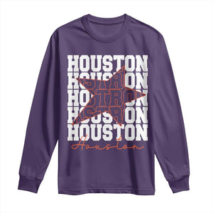 Houston Sport Baseball Fans Long Sleeve Shirt US State Vintage Graphic TS10 Purple Print Your Wear