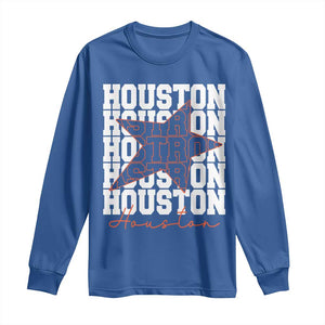 Houston Sport Baseball Fans Long Sleeve Shirt US State Vintage Graphic TS10 Royal Blue Print Your Wear
