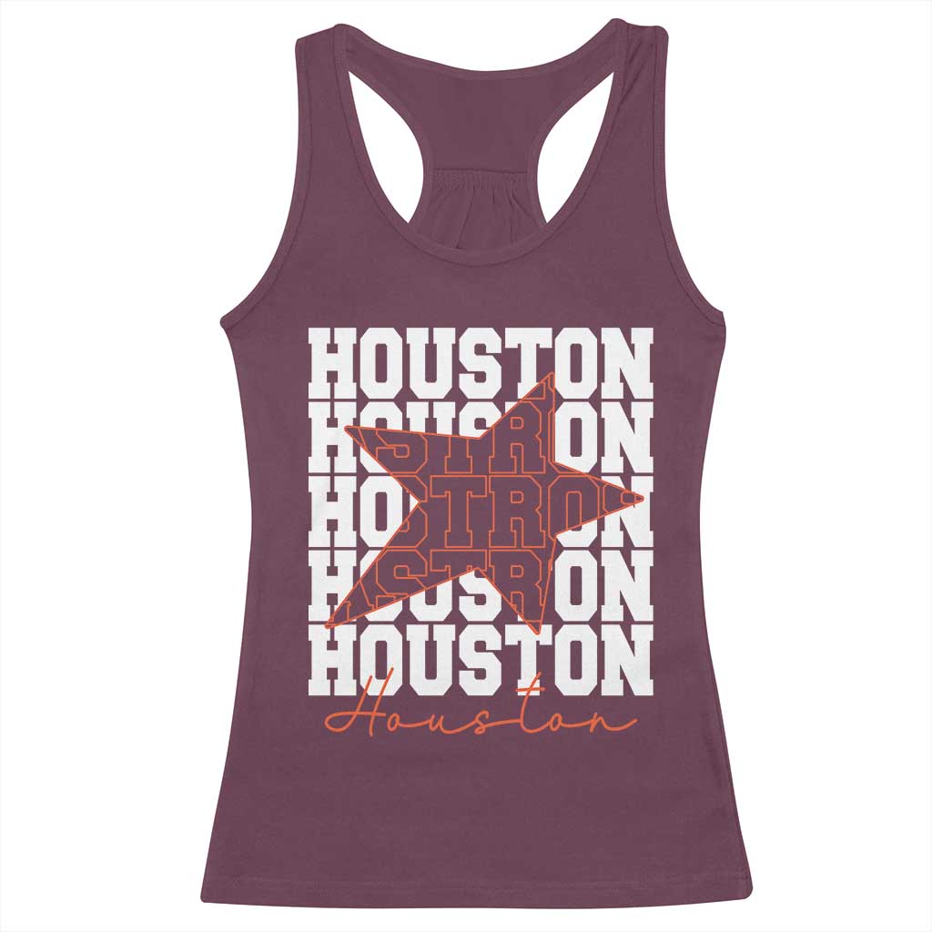 Houston Sport Baseball Fans Racerback Tank Top US State Vintage Graphic TS10 Maroon Print Your Wear