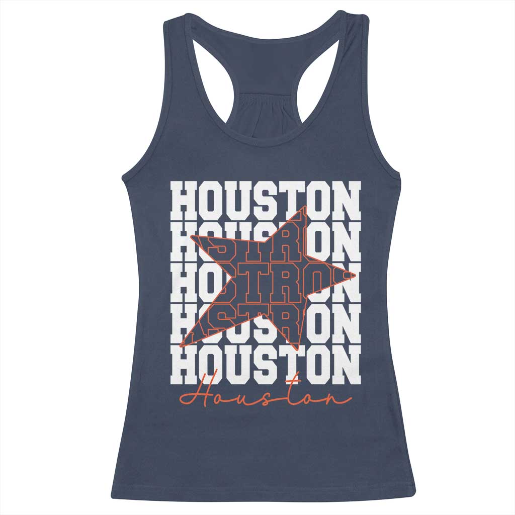 Houston Sport Baseball Fans Racerback Tank Top US State Vintage Graphic TS10 Navy Print Your Wear