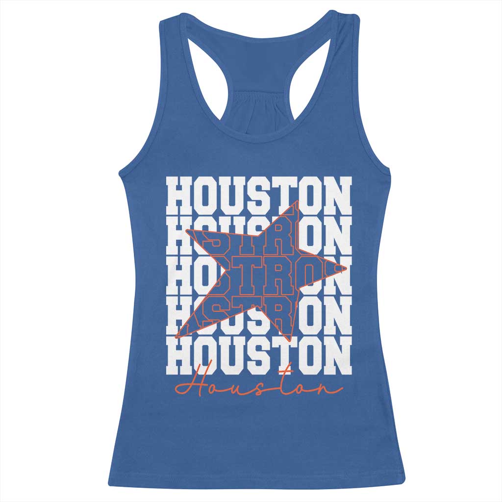 Houston Sport Baseball Fans Racerback Tank Top US State Vintage Graphic TS10 Royal Blue Print Your Wear