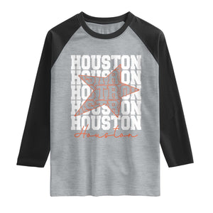 Houston Sport Baseball Fans Raglan Shirt US State Vintage Graphic TS10 Heather Gray Black Print Your Wear