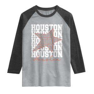 Houston Sport Baseball Fans Raglan Shirt US State Vintage Graphic TS10 Heather Gray Heather Charcoal Print Your Wear
