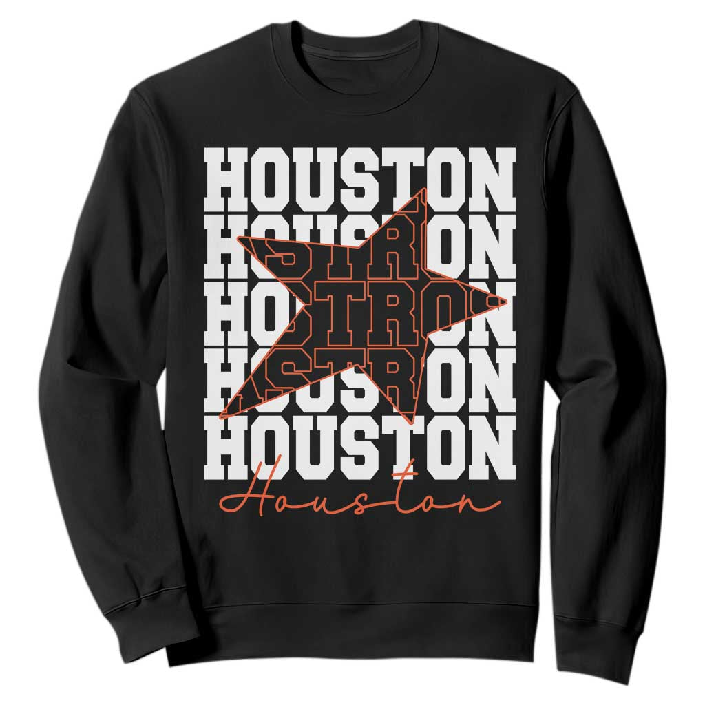 Houston Sport Baseball Fans Sweatshirt US State Vintage Graphic TS10 Black Print Your Wear
