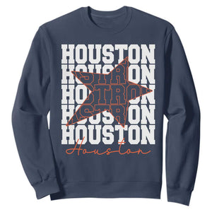 Houston Sport Baseball Fans Sweatshirt US State Vintage Graphic TS10 Navy Print Your Wear