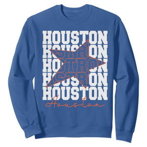 Houston Sport Baseball Fans Sweatshirt US State Vintage Graphic TS10 Royal Blue Print Your Wear