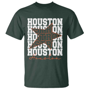 Houston Sport Baseball Fans T Shirt US State Vintage Graphic TS10 Dark Forest Green Print Your Wear