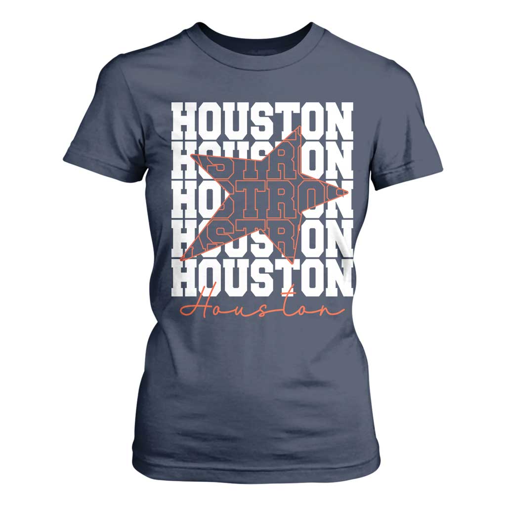 Houston Sport Baseball Fans T Shirt For Women US State Vintage Graphic TS10 Navy Print Your Wear