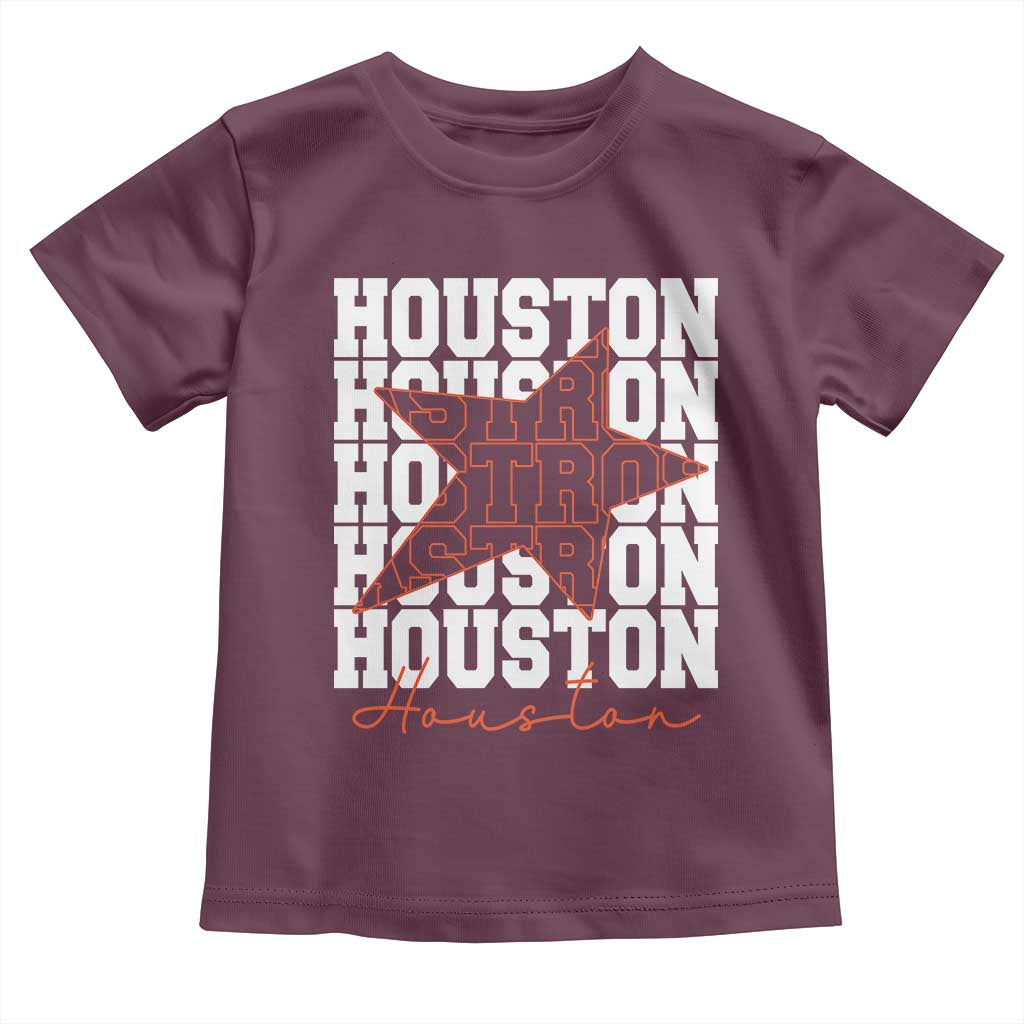 Houston Sport Baseball Fans Toddler T Shirt US State Vintage Graphic TS10 Maroon Print Your Wear