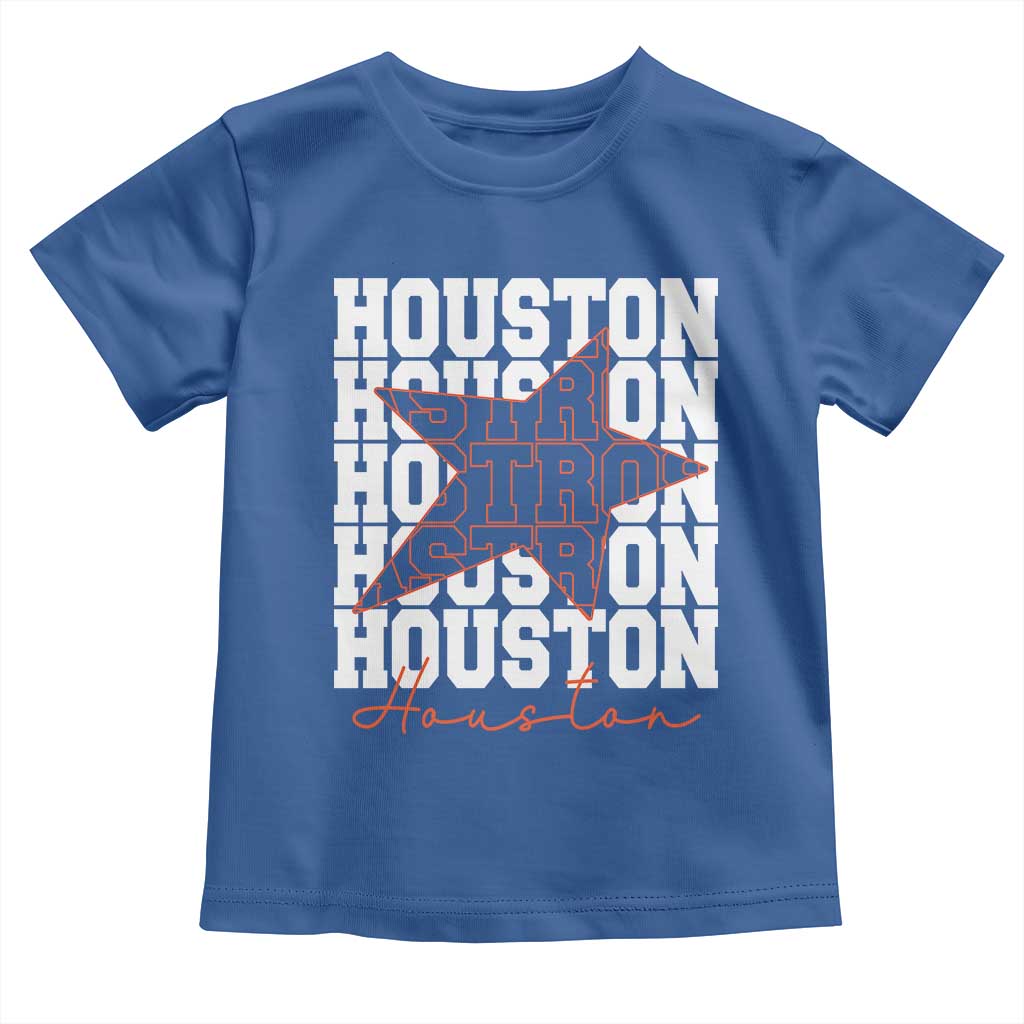 Houston Sport Baseball Fans Toddler T Shirt US State Vintage Graphic TS10 Royal Blue Print Your Wear
