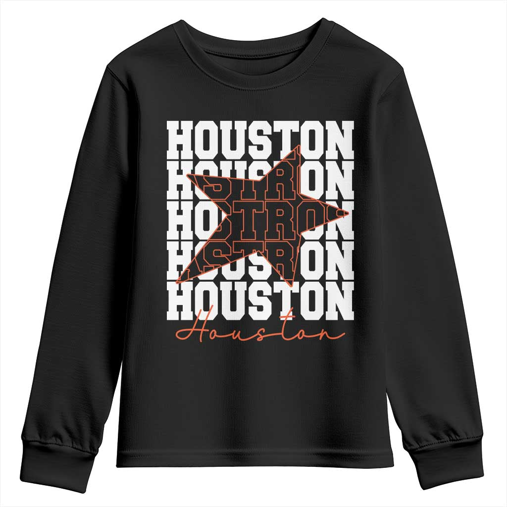 Houston Sport Baseball Fans Youth Sweatshirt US State Vintage Graphic TS10 Black Print Your Wear
