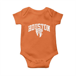 Retro Houston Baby Onesie Baseball Coquette Bow Varsity Vintage Sports 80s 90s TS10 Orange Print Your Wear