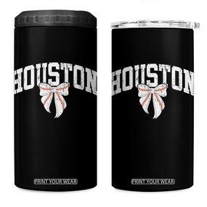 Retro Houston 4 in 1 Can Cooler Tumbler Baseball Coquette Bow Varsity Vintage Sports 80s 90s TS10 One Size: 16 oz Black Print Your Wear