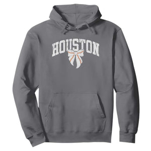 Retro Houston Hoodie Baseball Coquette Bow Varsity Vintage Sports 80s 90s TS10 Charcoal Print Your Wear