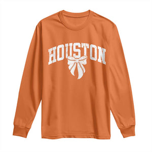 Retro Houston Long Sleeve Shirt Baseball Coquette Bow Varsity Vintage Sports 80s 90s TS10 Orange Print Your Wear
