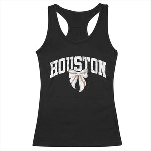 Retro Houston Racerback Tank Top Baseball Coquette Bow Varsity Vintage Sports 80s 90s TS10 Black Print Your Wear