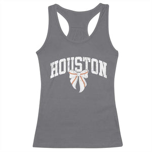 Retro Houston Racerback Tank Top Baseball Coquette Bow Varsity Vintage Sports 80s 90s TS10 Charcoal Print Your Wear
