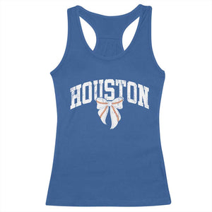Retro Houston Racerback Tank Top Baseball Coquette Bow Varsity Vintage Sports 80s 90s TS10 Royal Blue Print Your Wear