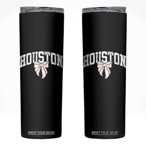 Retro Houston Skinny Tumbler Baseball Coquette Bow Varsity Vintage Sports 80s 90s TS10 Black Print Your Wear