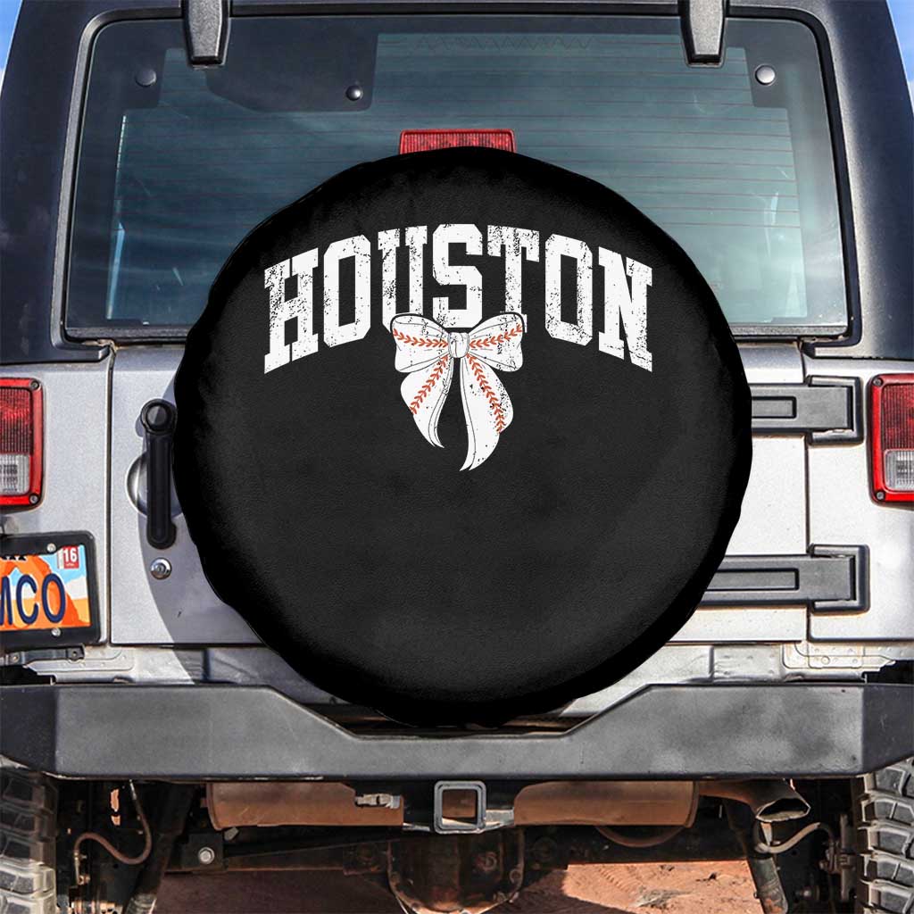 Retro Houston Spare Tire Cover Baseball Coquette Bow Varsity Vintage Sports 80s 90s TS10 No hole Black Print Your Wear