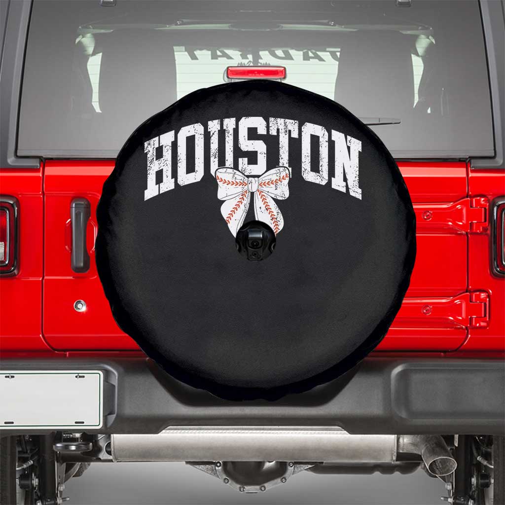 Retro Houston Spare Tire Cover Baseball Coquette Bow Varsity Vintage Sports 80s 90s TS10 Black Print Your Wear