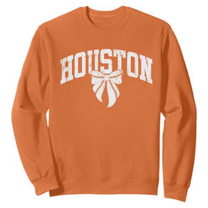 Retro Houston Sweatshirt Baseball Coquette Bow Varsity Vintage Sports 80s 90s TS10 Orange Print Your Wear