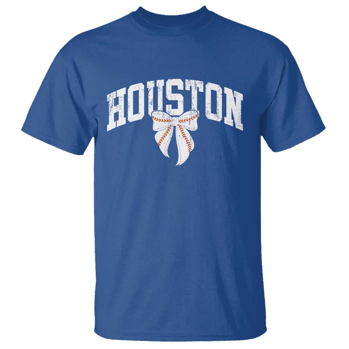 Retro Houston T Shirt Baseball Coquette Bow Varsity Vintage Sports 80s 90s TS10 Royal Blue Print Your Wear