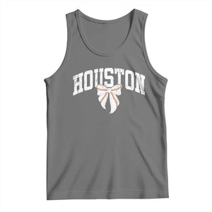 Retro Houston Tank Top Baseball Coquette Bow Varsity Vintage Sports 80s 90s TS10 Black Heather Print Your Wear