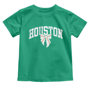 Retro Houston Toddler T Shirt Baseball Coquette Bow Varsity Vintage Sports 80s 90s TS10 Irish Green Print Your Wear