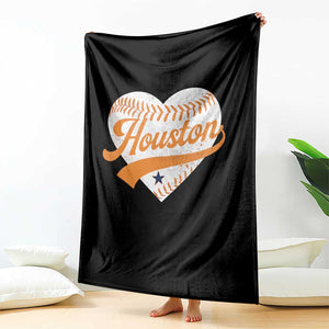 Houston Clutch City Throw Blanket Baseball Heart Varsity Script Vintage Sports Fans TS10 Print Your Wear