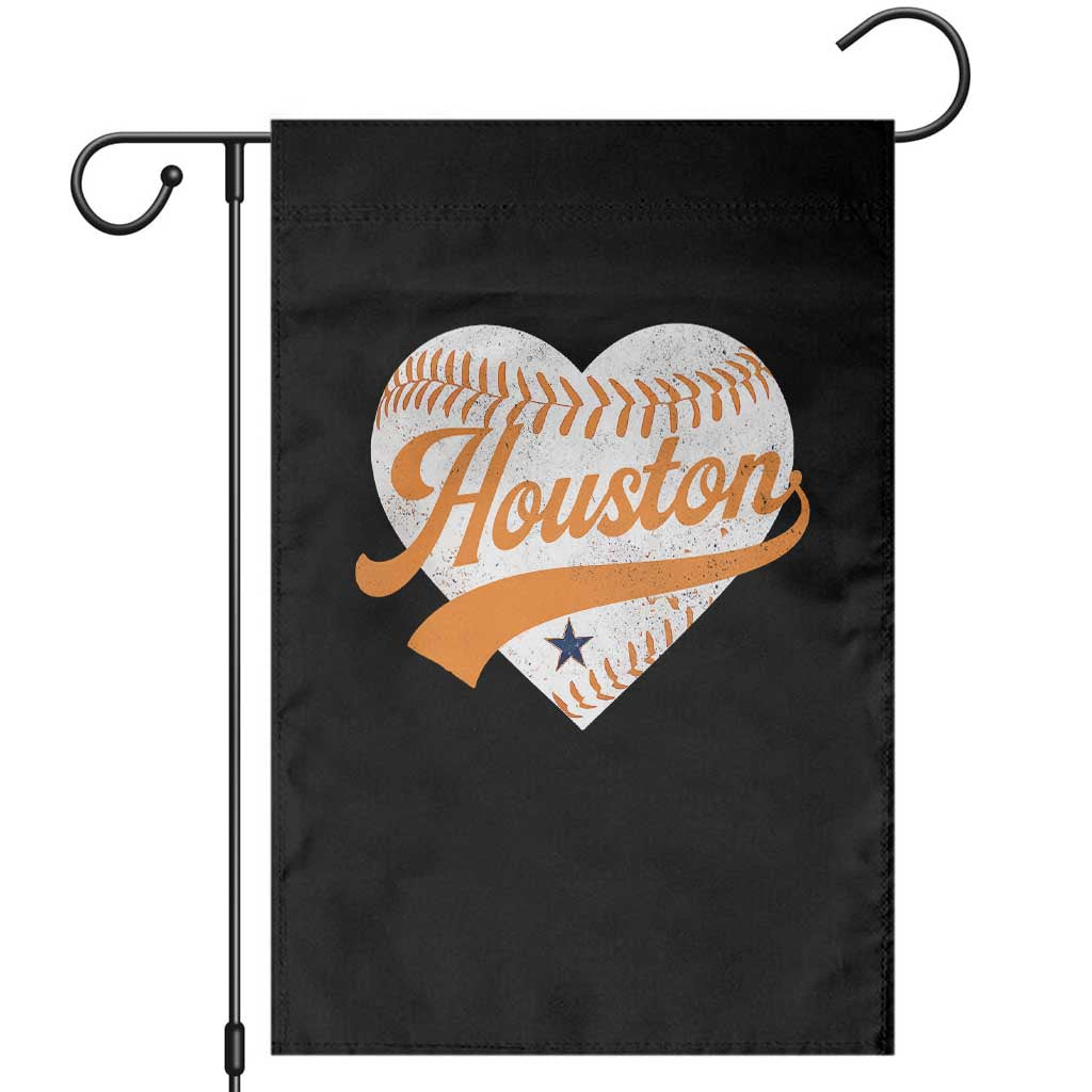 Houston Clutch City Garden Flag Baseball Heart Varsity Script Vintage Sports Fans TS10 Black Print Your Wear