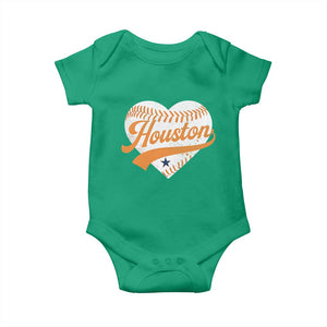 Houston Clutch City Baby Onesie Baseball Heart Varsity Script Vintage Sports Fans TS10 Irish Green Print Your Wear