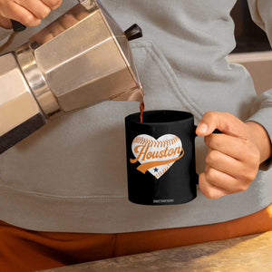 Houston Clutch City Coffee Mug Baseball Heart Varsity Script Vintage Sports Fans TS10 Print Your Wear