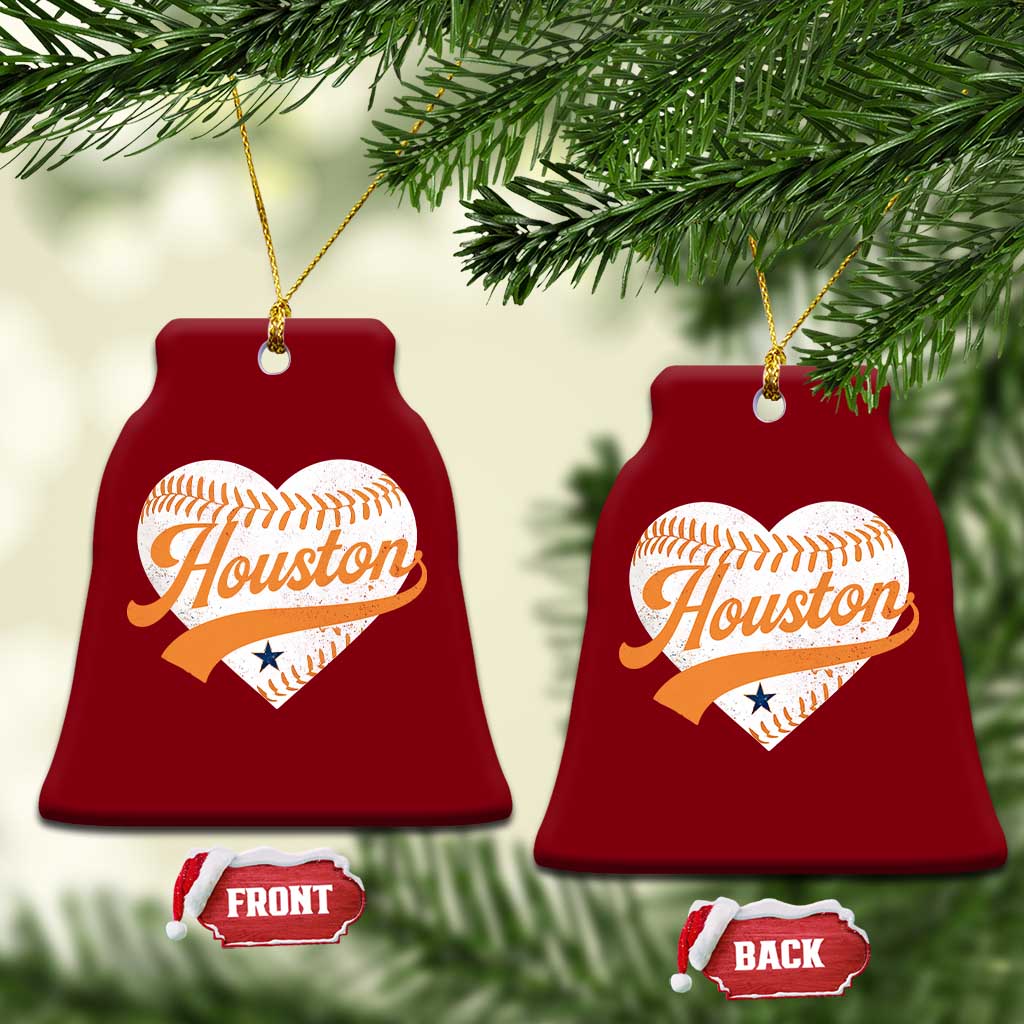 Houston Clutch City Ceramic Ornament Baseball Heart Varsity Script Vintage Sports Fans TS10 Print Your Wear