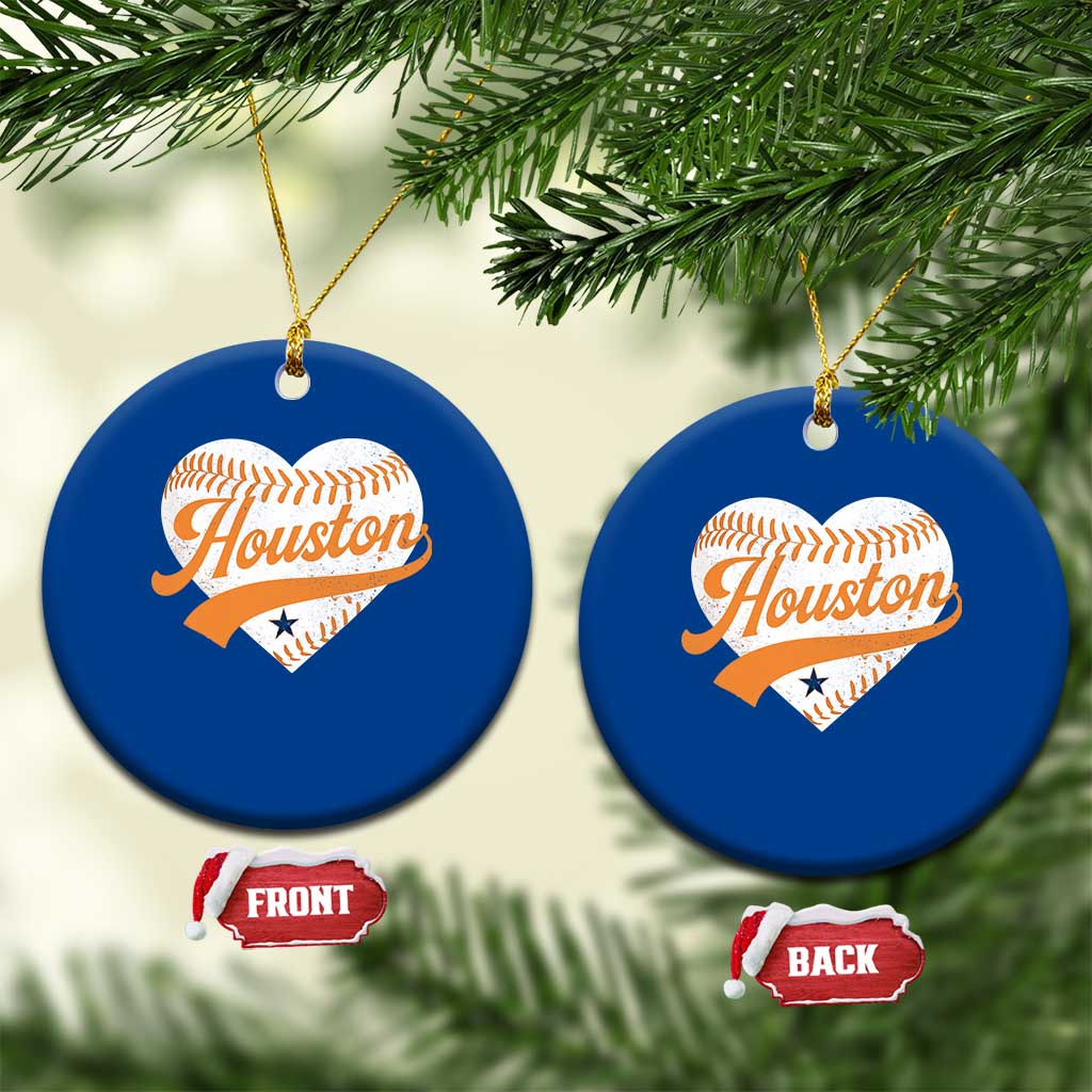 Houston Clutch City Ceramic Ornament Baseball Heart Varsity Script Vintage Sports Fans TS10 1pc Blue Print Your Wear