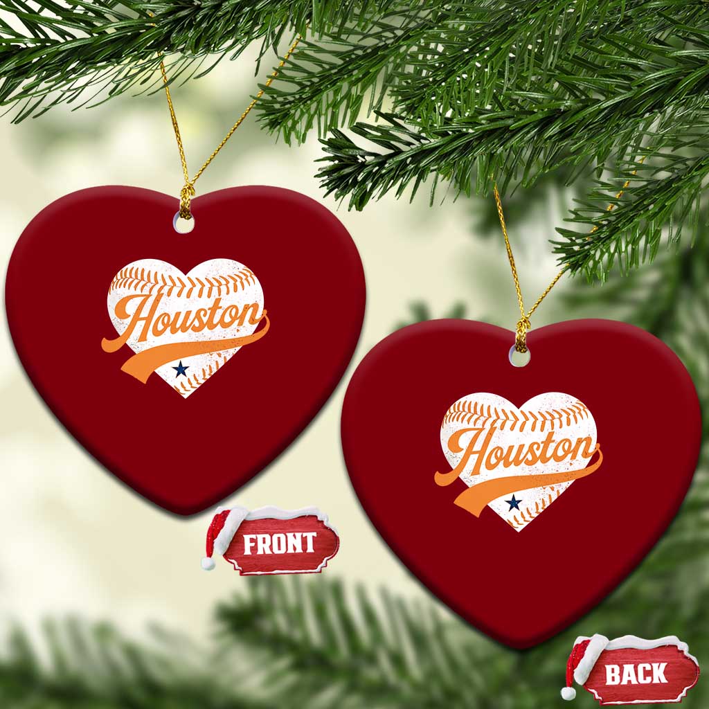 Houston Clutch City Ceramic Ornament Baseball Heart Varsity Script Vintage Sports Fans TS10 Print Your Wear