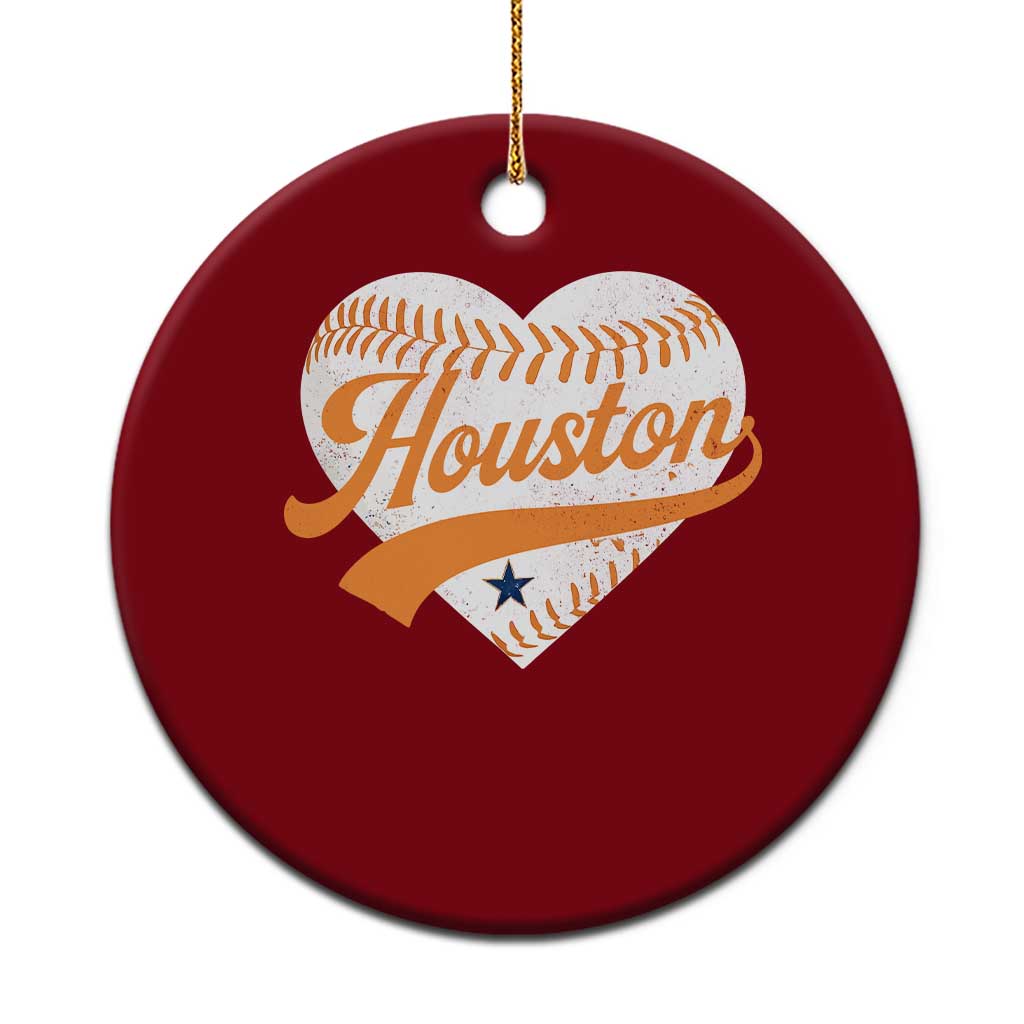 Houston Clutch City Ceramic Ornament Baseball Heart Varsity Script Vintage Sports Fans TS10 1pc Red Print Your Wear