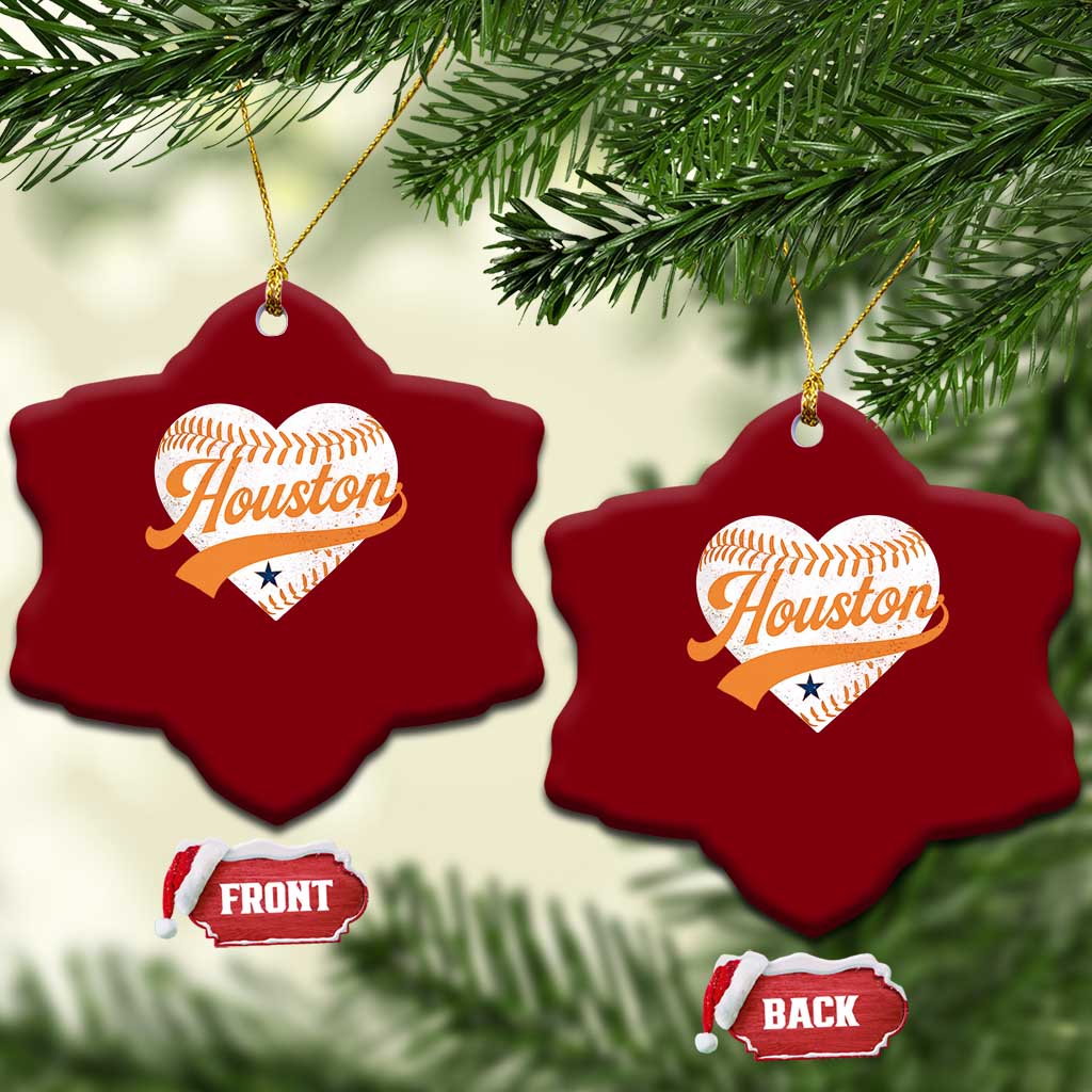 Houston Clutch City Ceramic Ornament Baseball Heart Varsity Script Vintage Sports Fans TS10 Print Your Wear