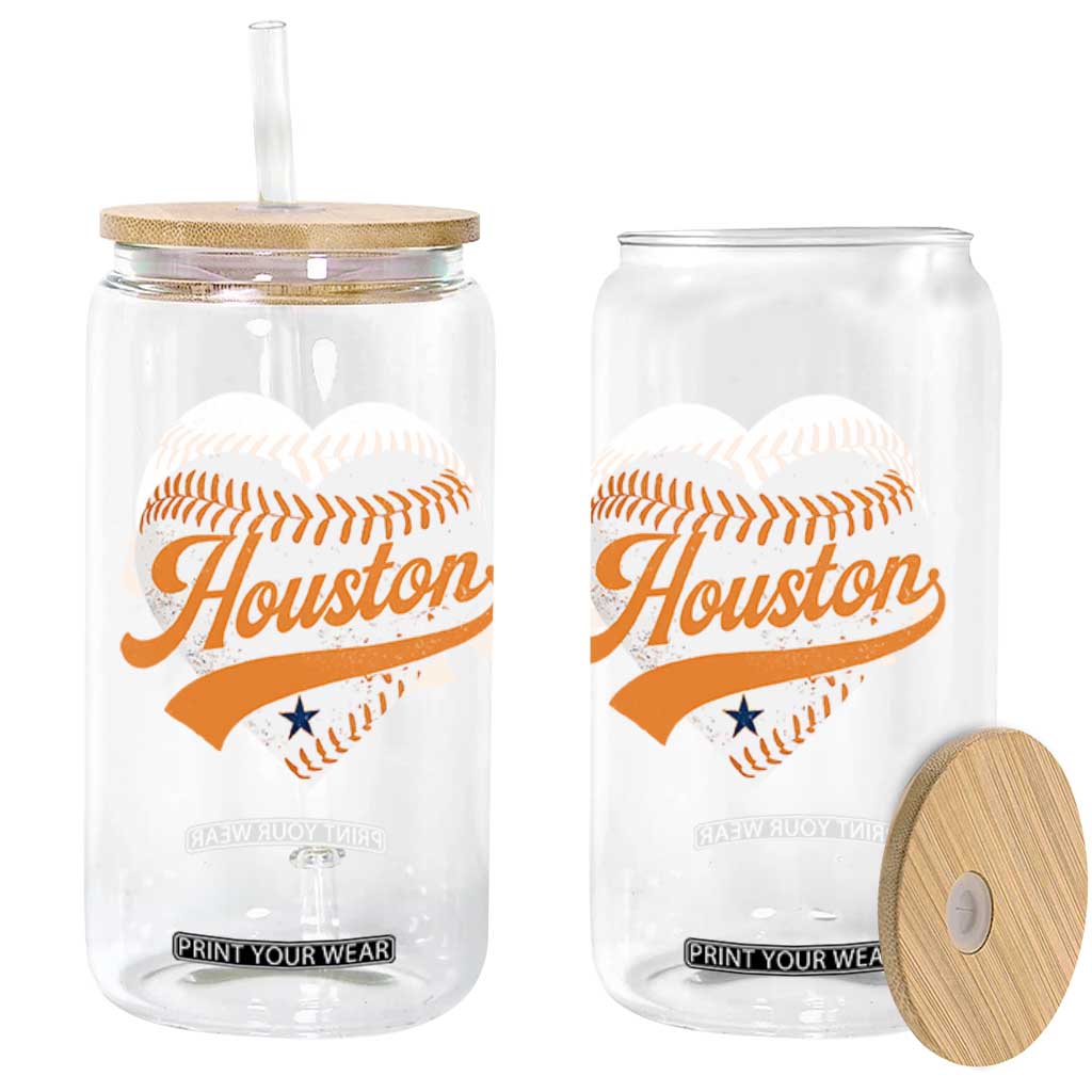 Houston Clutch City Glass Can Baseball Heart Varsity Script Vintage Sports Fans TS10 Print Your Wear