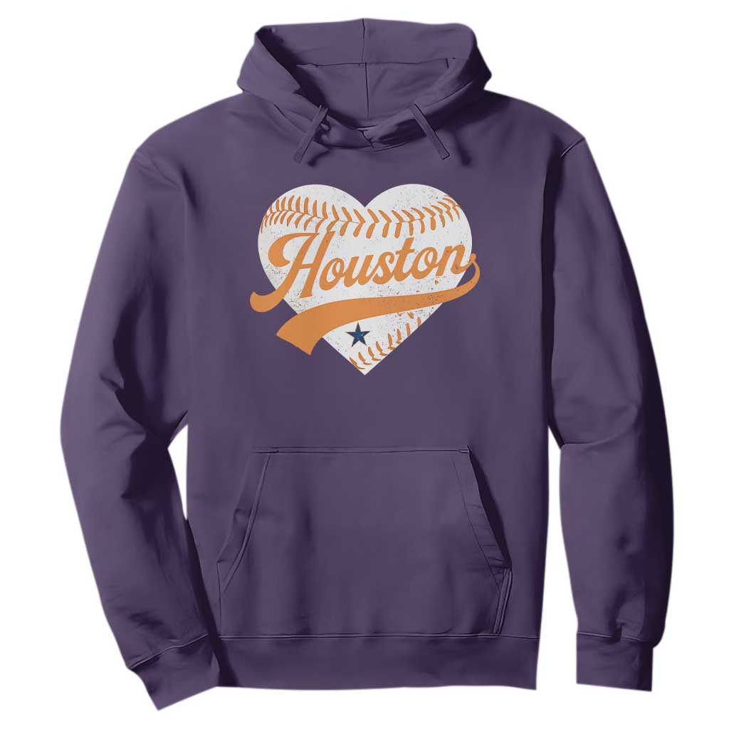 Houston Clutch City Hoodie Baseball Heart Varsity Script Vintage Sports Fans TS10 Purple Print Your Wear