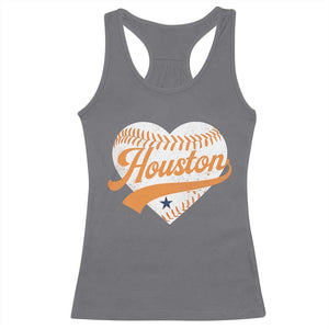 Houston Clutch City Racerback Tank Top Baseball Heart Varsity Script Vintage Sports Fans TS10 Charcoal Print Your Wear