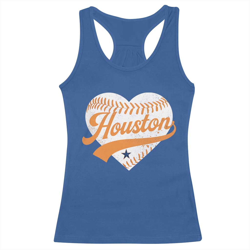 Houston Clutch City Racerback Tank Top Baseball Heart Varsity Script Vintage Sports Fans TS10 Royal Blue Print Your Wear