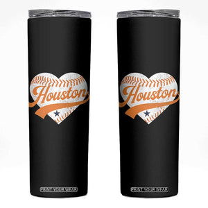 Houston Clutch City Skinny Tumbler Baseball Heart Varsity Script Vintage Sports Fans TS10 Black Print Your Wear