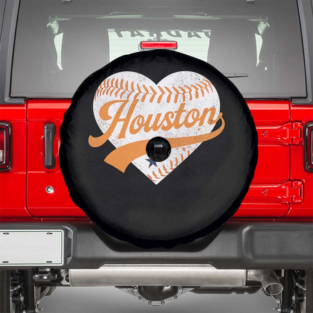 Houston Clutch City Spare Tire Cover Baseball Heart Varsity Script Vintage Sports Fans TS10 Black Print Your Wear