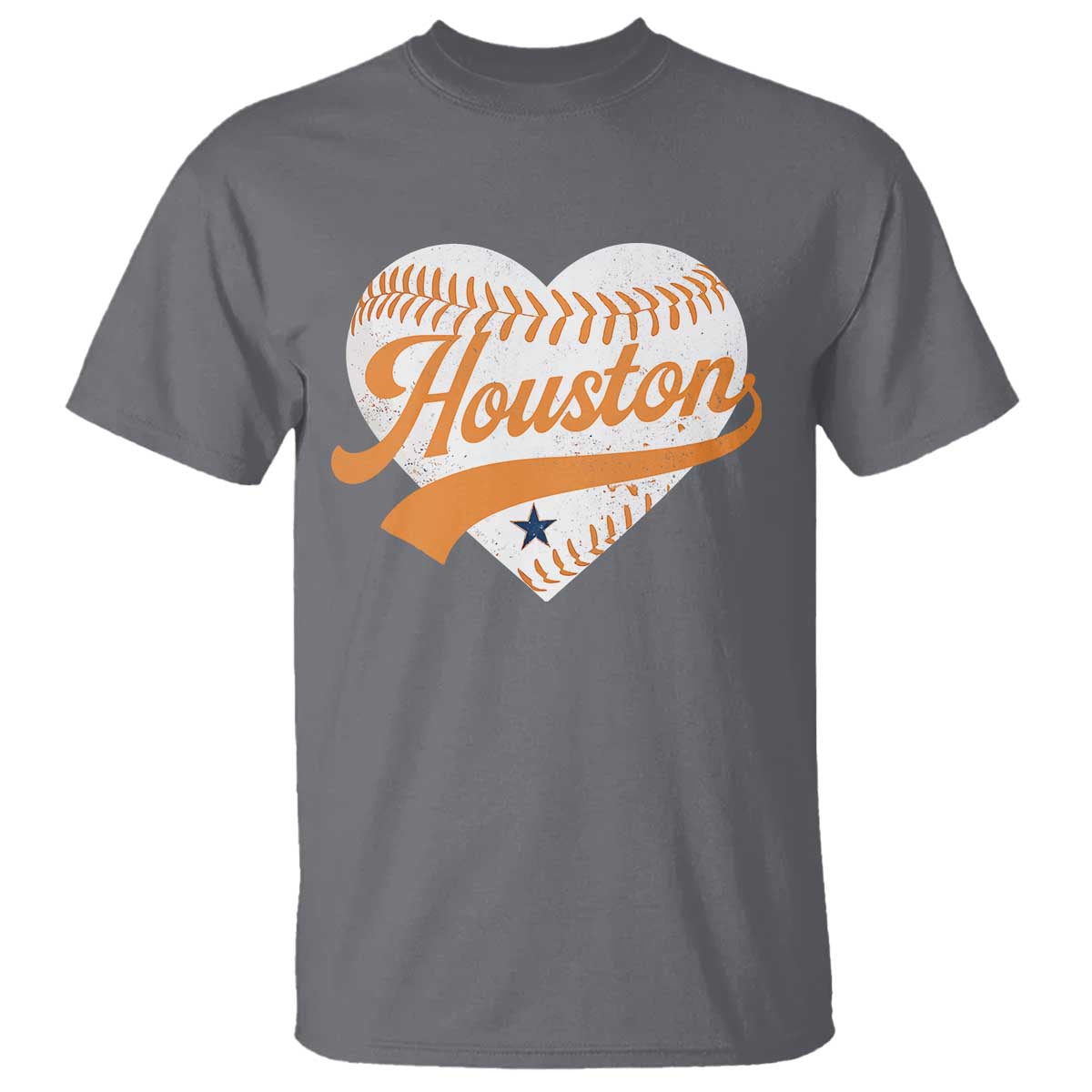 Houston Clutch City T Shirt Baseball Heart Varsity Script Vintage Sports Fans TS10 Charcoal Print Your Wear